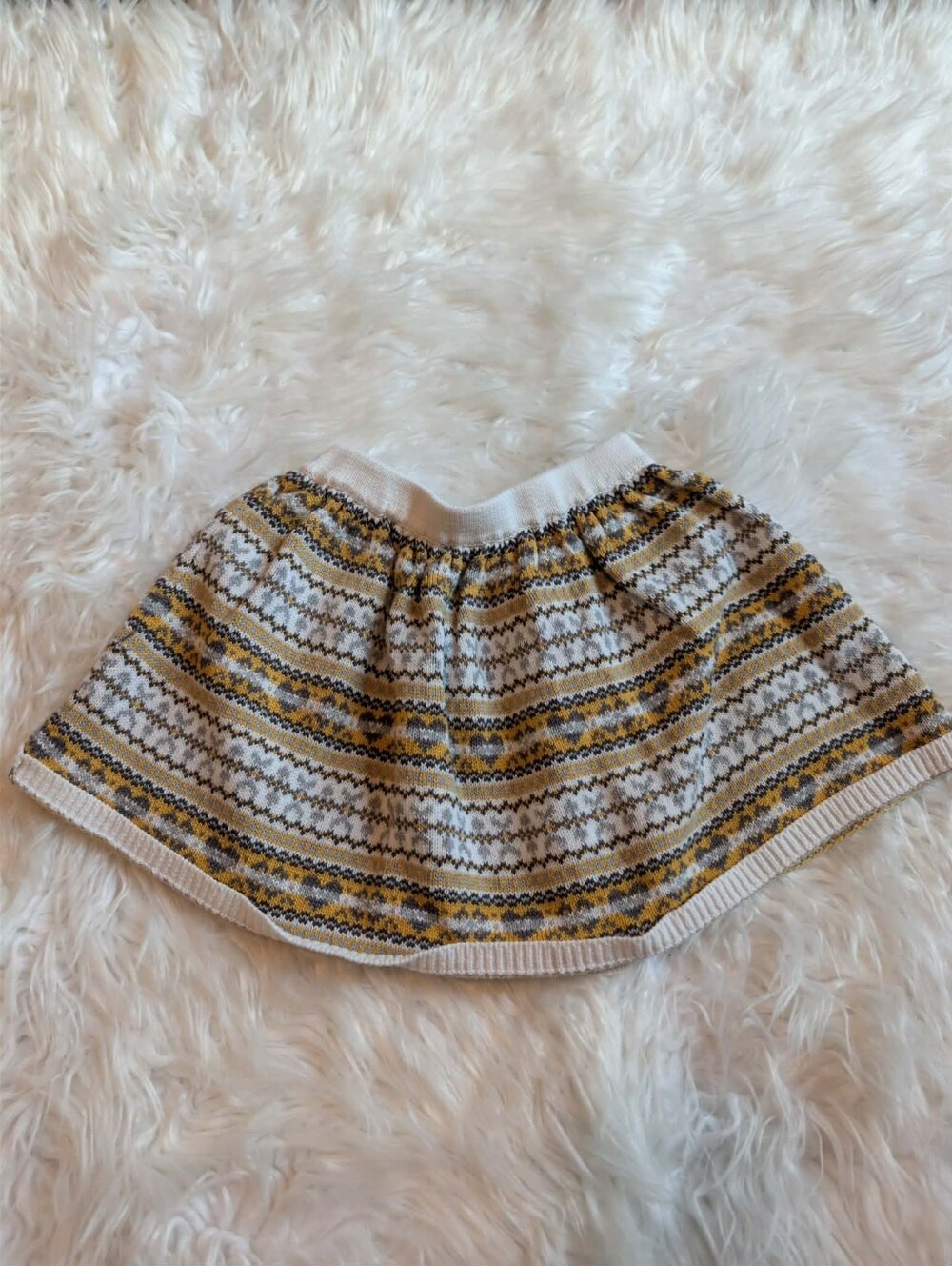 ✨️Yellow Patterned Knit Skirt - Kids Casual Sweater Skirt